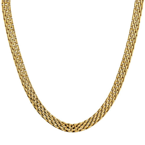 Ladies 18kt Yellow Gold 5 Row Panther Style Choker Necklace.