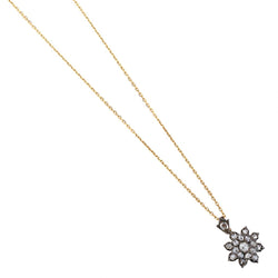 18KT And Silver Vintage Starbust Rose Cut Diamond Pendant