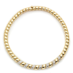 Yellow Gold, White Gold & Diamond Italian Made Necklace