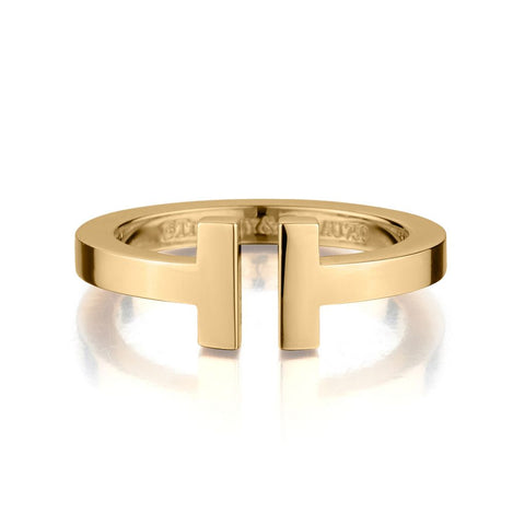 TIFFANY & Co  "Tiffany T"  ring .18kt yellow. Size 9