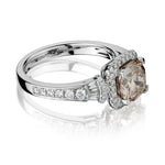 1.80 Carat Round Brilliant Cut Fancy Brown Diamond Engagement Ring