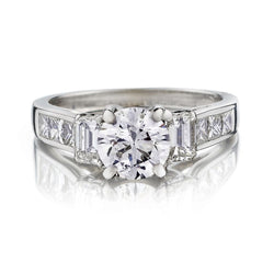 1.30 Carat Round Brilliant Cut Diamond White Gold Engagement Ring