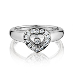 Chopard "Happy Diamonds" Heart Ring in 18kt White Gold. 82/1084