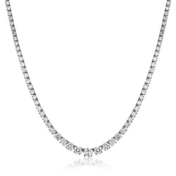 Platinum Diamond  "Tennis Necklace ". 16.00ct Tw