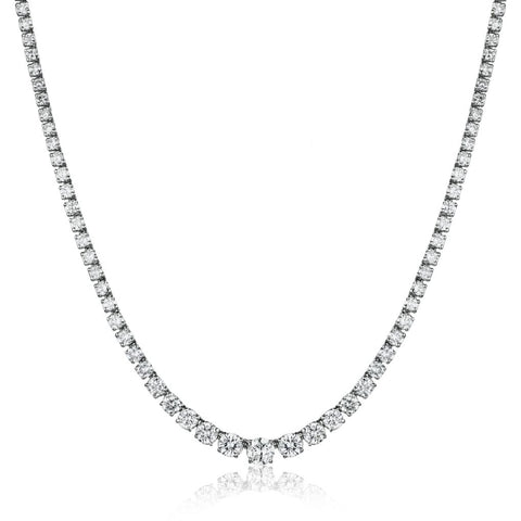 Platinum Diamond  "Tennis Necklace ". 16.00ct Tw