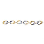 Custom  Design White & Yellow Gold Sapphire Diamond Bracelet