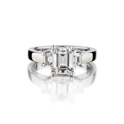 1.51 Carat GIA-Certified Emerald Cut Diamond White Gold Ring