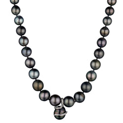 Ladies Tahitian Pearl Strand  11mm-13.5mm with Pearl and Diamond Enhancer.