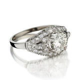 1.50 Carat Round Brilliant Cut Diamond Platinum Engagement Ring