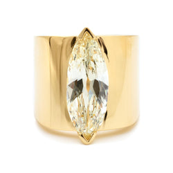 3.70 Carat Marquise-Cut Diamond Gold Wide Ring