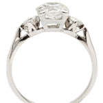 Art-Deco Plat Old-European Cut Diamond Three-Stone Ring