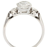 Art-Deco Plat Old-European Cut Diamond Three-Stone Ring
