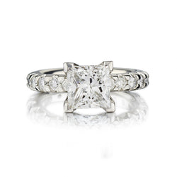 2.00 Carat GIA-Certified Princess Cut Diamond Platinum Engagement Ring