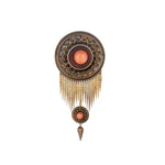 Etruscan Revival Rose Gold And Coral Brooch/Pendant