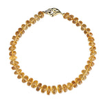 18KT Yellow And White Gold Citrine Gemstone Beaded Necklace