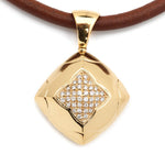 Bvlgari Yellow Gold Diamond Pyramid Pendant Cord Necklace