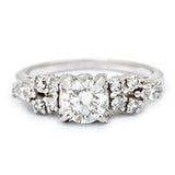 Round Brilliant Cut Diamond Stepped Shoulders WG Ring