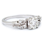 Round Brilliant Cut Diamond Stepped Shoulders WG Ring
