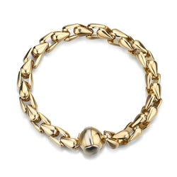 18KT Yellow Gold Solid And Heavy Italian-Made Link Bracelet