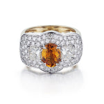 1.52 Carat Yellow Sapphire And Diamond Gold Ring