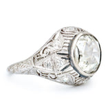 Vintage-Inspired Rose Cut Diamond Platinum Dome Ring