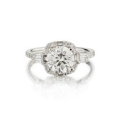 1.65 Carat Round Brilliant Cut Diamond WG Engagement Ring