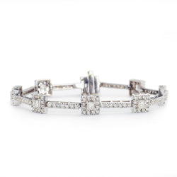 5.00CT Round & Princess Cut Diamond Halo-Set Bracelet