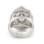 1.84 Carat Fancy Pear-Shaped Diamond Halo-Set Ring