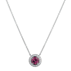 Tiffany & Co pink sapphire and diamond halo pendant
