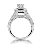 0.81 Carat Round Brilliant Cut Diamond Halo-Set WG Ring