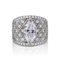2.36 Carat GIA Marquise-Cut Diamond Wide Engagement Ring