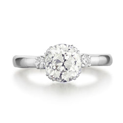 2.40 Carat Old-Mine Cut Diamond 14KT White Gold Engagement Ring