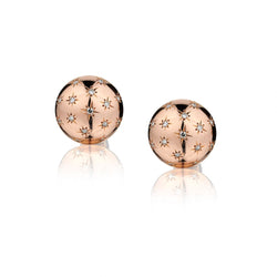 18kt Vintage Rose Gold and Diamond Dome Earings.