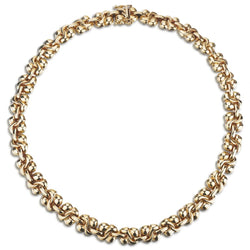 18KT Yellow Gold Unique Link Chain Italian-Made Necklace