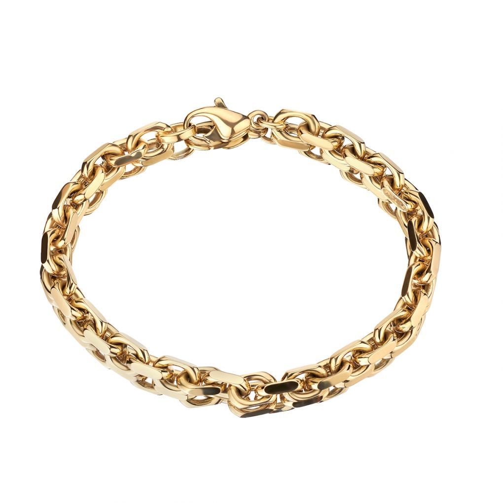 Tiffany Solid 18KT Yellow Gold Men's Oval Link Bracelet