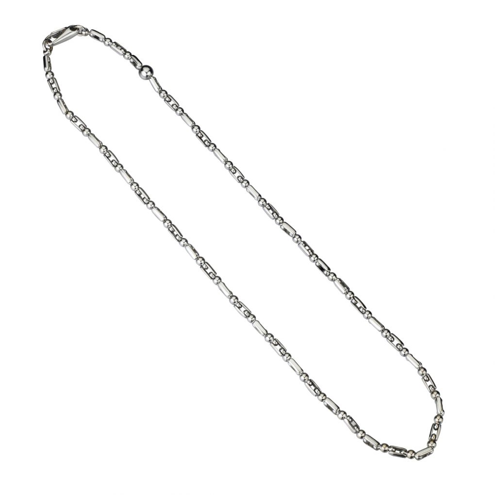 18KT White Gold Chain Sauro Ball Link Chain Necklace – Van Rijk
