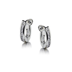 Tiffany & Co. Platinum And Channel-Set Diamond Twisted Hoop Earrings