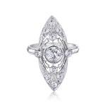 1.25CTW Old-Cut Diamond Edwardian Navette Plat Ring