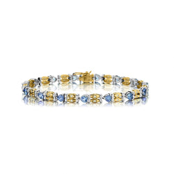 18KT Yellow And White Gold Tanzanite And Brilliant Cut Diamond Bracelet