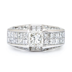 4.81ctw Princess Cut Diamond Platinum Custom-Made Ring