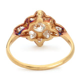 Victorian-Era Old-Mine Cut Diamond Cluster Flower Ring