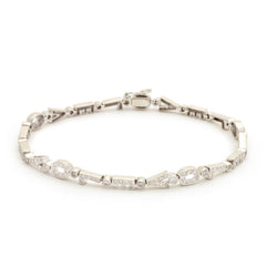18KT White Gold & Diamond 'LOVE' Block Letter Bracelet