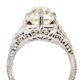 3.01 Carat Old-Mine Cut Diamond Solitaire White Gold Ring