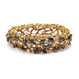 "Kutchinsky" Yellow Gold Sapphire & Diamond Bangle