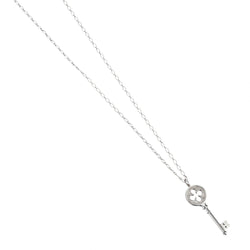 Tiffany & Co. Large Round Brilliant Cut Diamond Key Pendant Necklace