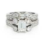 1.06 Carat GIA-Certified Emerald-Cut Diamond Ring Set