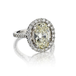 3.25 Carat Oval-Cut Diamond Halo-Set White Gold Engagement Ring