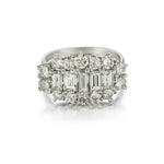 Round Brilliant And Baguette Cut Diamond Cluster Ring