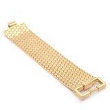 Retro-Era 18KT Yellow Gold Honeycomb Wide Bracelet