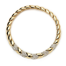 Yellow Gold And White Gold Diamond Choker Necklace